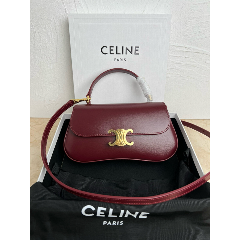 TEEN CELINE LOLA IN SHINY CALFSKIN-BURGUNDY