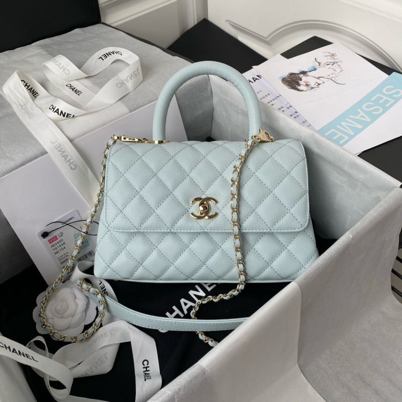 Chanel Small Coco Handle Bag-Light blue