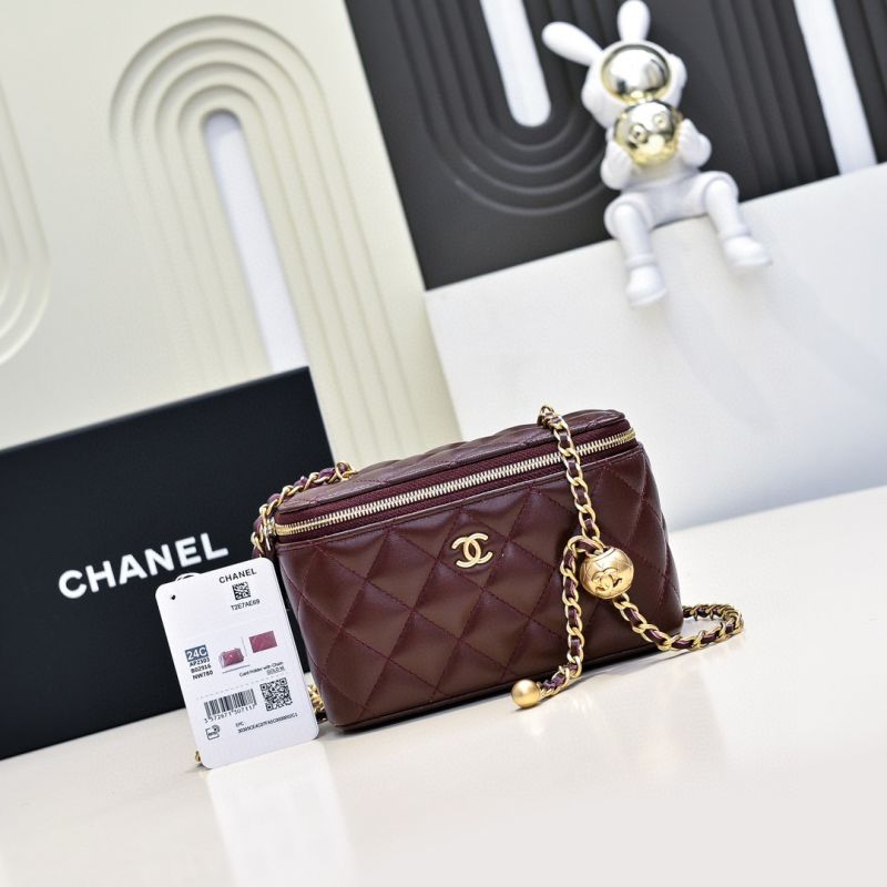 Chanel Vanity mit Kette Tasche-Bordeaux