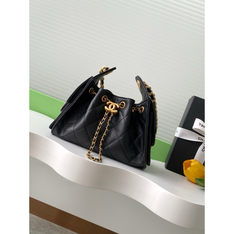 Chanel 25 Mini Bag in Grained Calfskin-Black