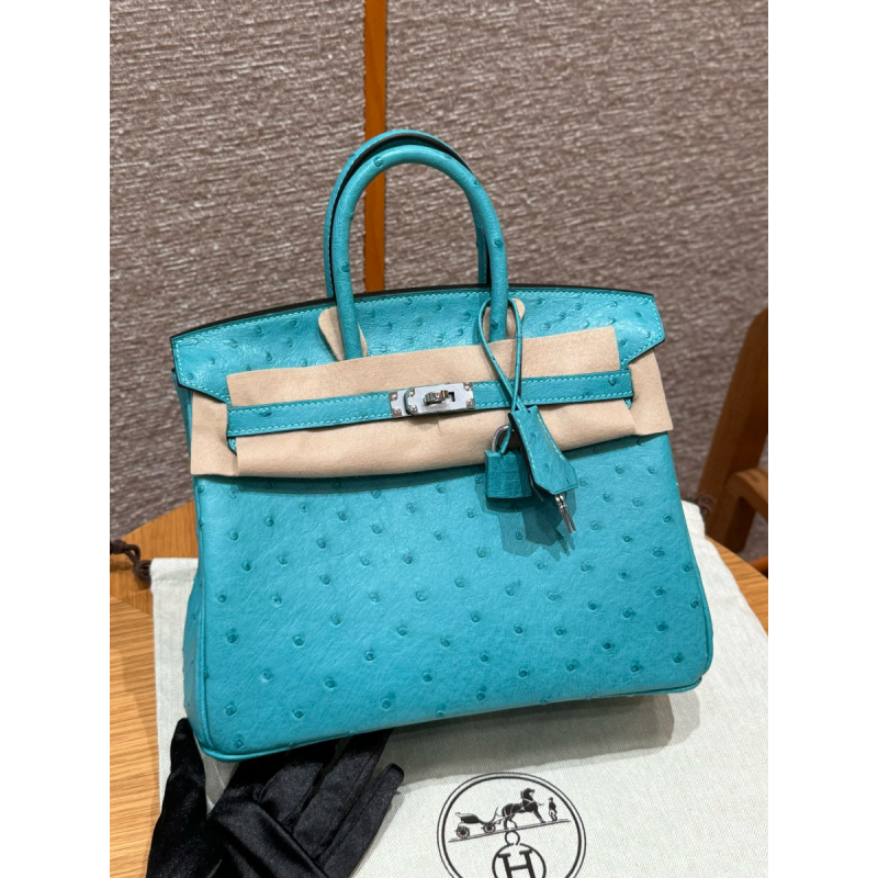 Pre-ordered Birkin 25 / 30  in Ostrich Leather-Bleu De Nord