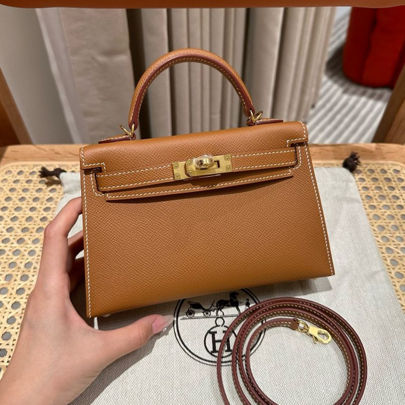 Hermes Mini Kelly in Epsom leather-Brown