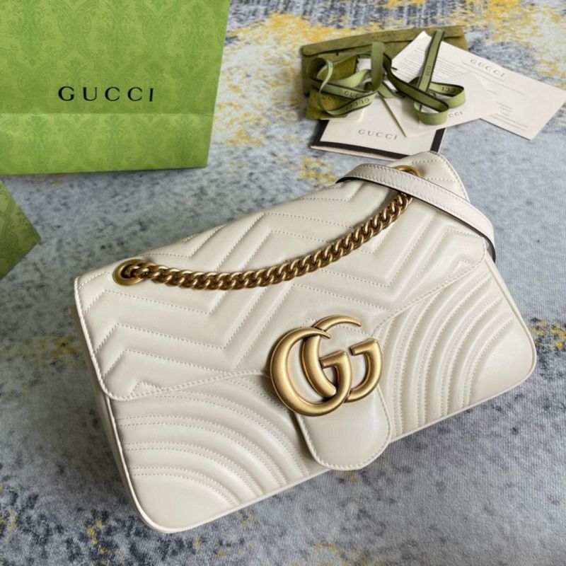 Gucci Marmont gro&szlig; Tasche-Cream white
