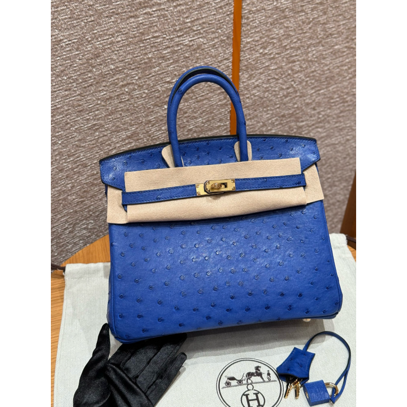 Pre-ordered Birkin 25 / 30  in Ostrich Leather-Blue roy