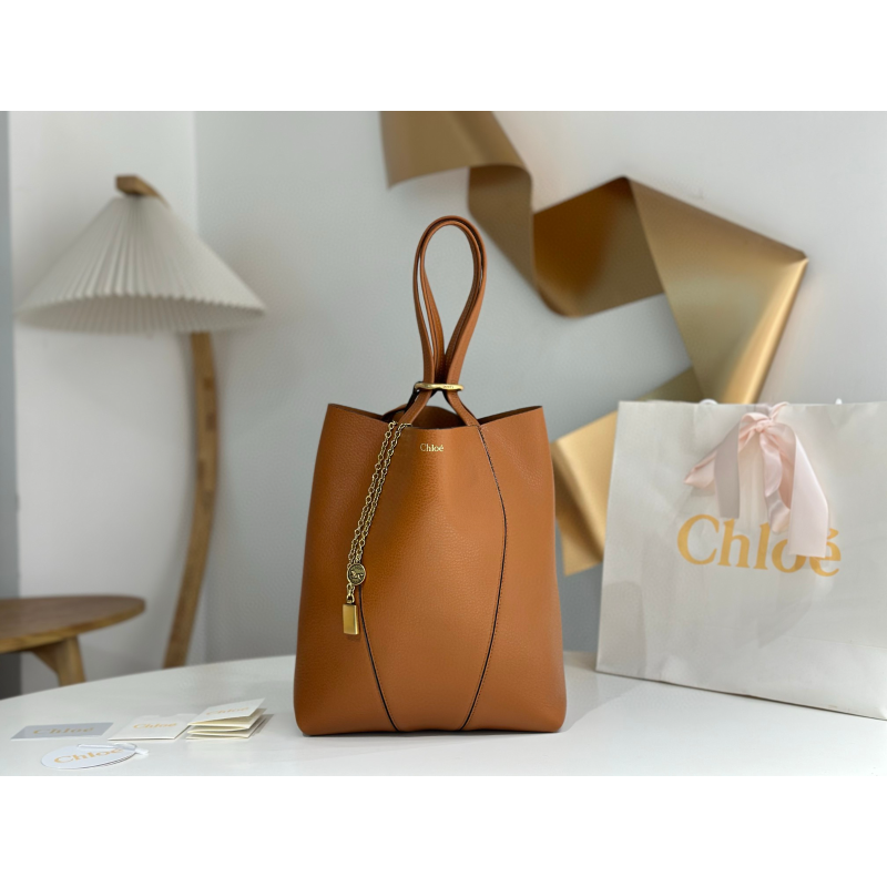 Chloe Mittel Spin Tote-Clay brown