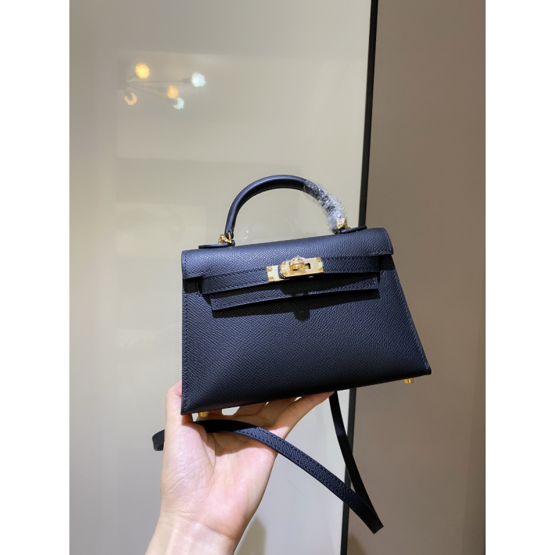 Hermes Mini Kelly Epsom leather-Black